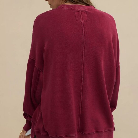 Women's sweatshirt jacket, loose, casual, crew neck top, a sophisticated commute - Picture 3 of 5